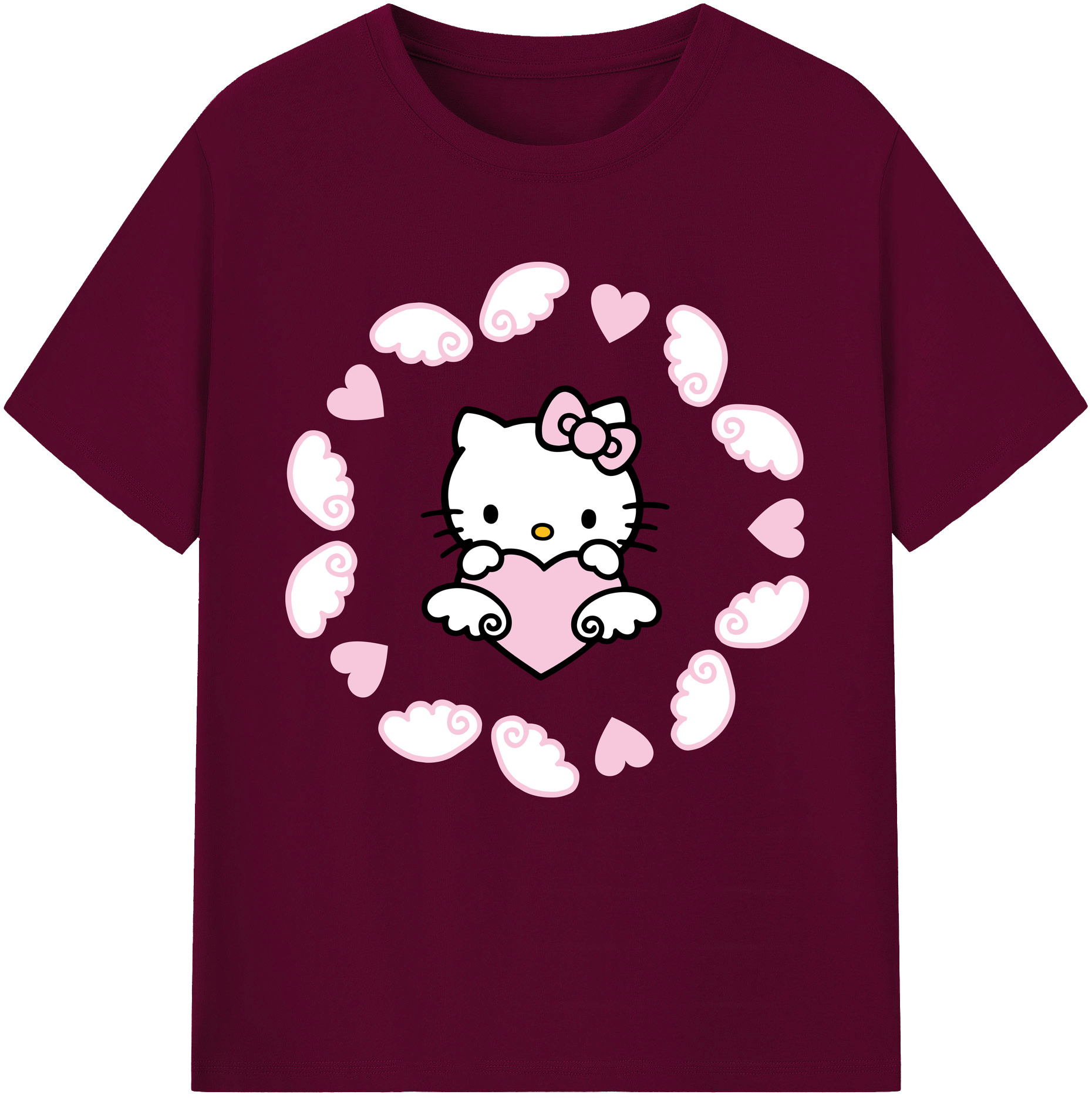 （画像用） Hello Kitty ハローキティ レディースカジュアルプリントTシャツ（綿100％）